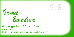 irma bocker business card